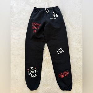 Juice World “Legends Never Die” Banded Black Sweatpants Sz S